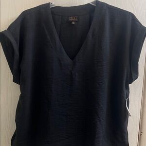 Elegant Black V-Neck Blouse